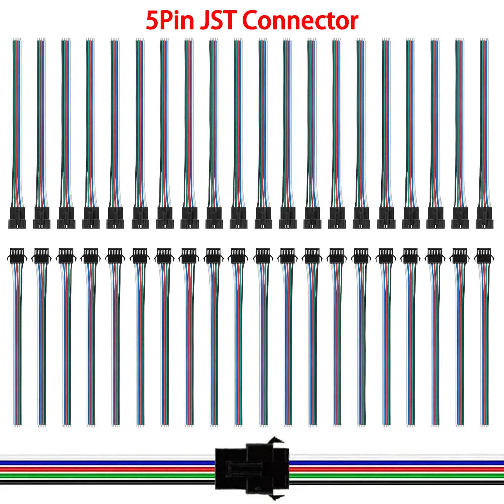 2Pin 3Pin 4Pin 5Pin 6Pin Led JST Connector Male/Female Wire Connector Led Strip Plug Connector Wire Cable for Led Light Driver