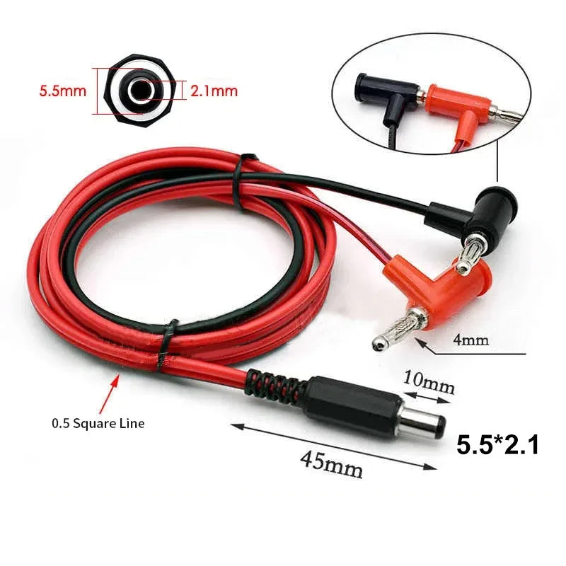 DC to 4MM Banana Connector Wire DC 5.5 X 2.5/2.1MM Power Adapter Connection Cable DC Male to Gun-type Lantern Head Plug Line