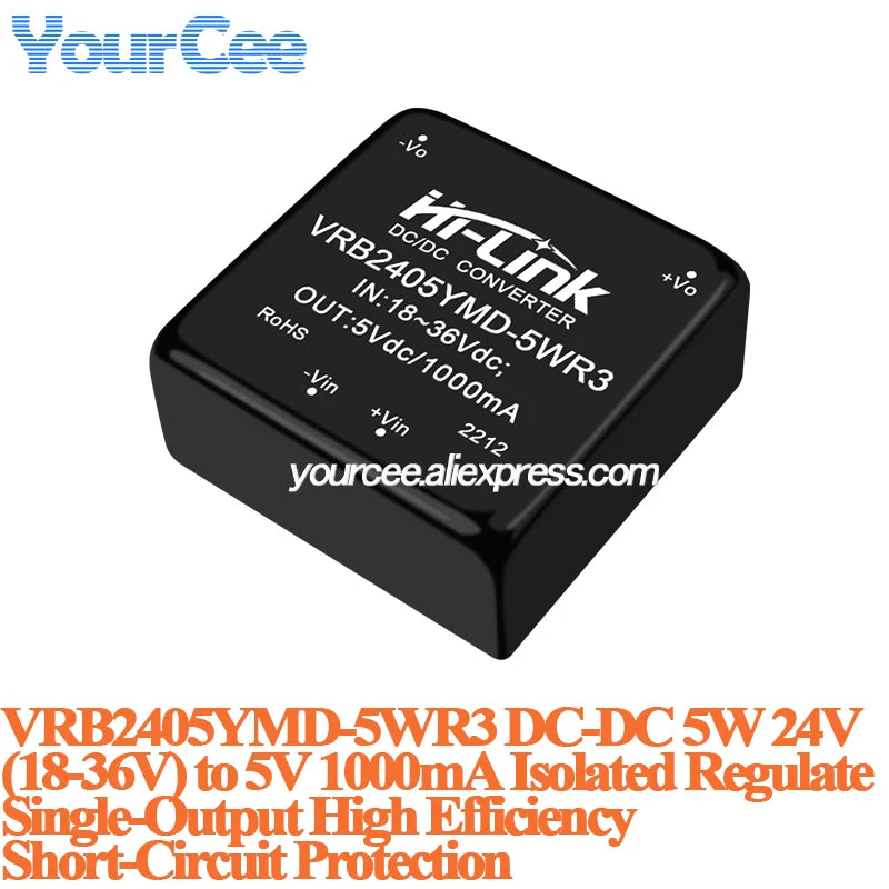 5W 6W 10W DC-DC Isolated Converter Power Supply Module 24V 12V to 15V/5V/12V 24v to 5V/12V VRB1224YMD VRB2424YMD VRA2424YMD