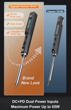 Original TS101 Soldering Iron 65W Mini Portable Adjustable Temperature LCD New Upgrade TS100 with Soldering Iron Tip Set