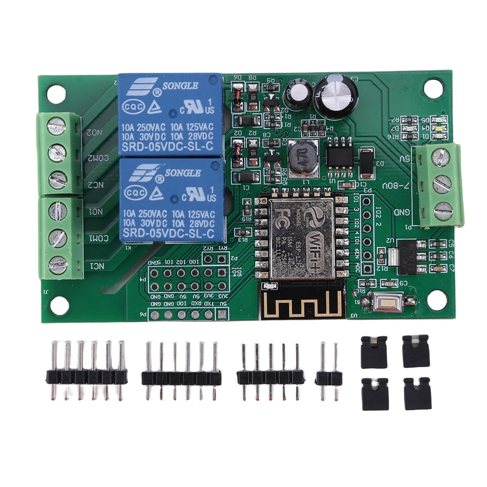 ESP8266 WIFI Relay Board Dual Channel ESP-12F Development Board DC 5V 10A Wireless Smart Relay Module Based on Arduino