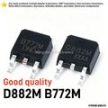 10PCS D882M 2SD882 & B772M 2SB772 TO-252 SMD Transistor 3A 30V NPN PNP Complementary Power Triode