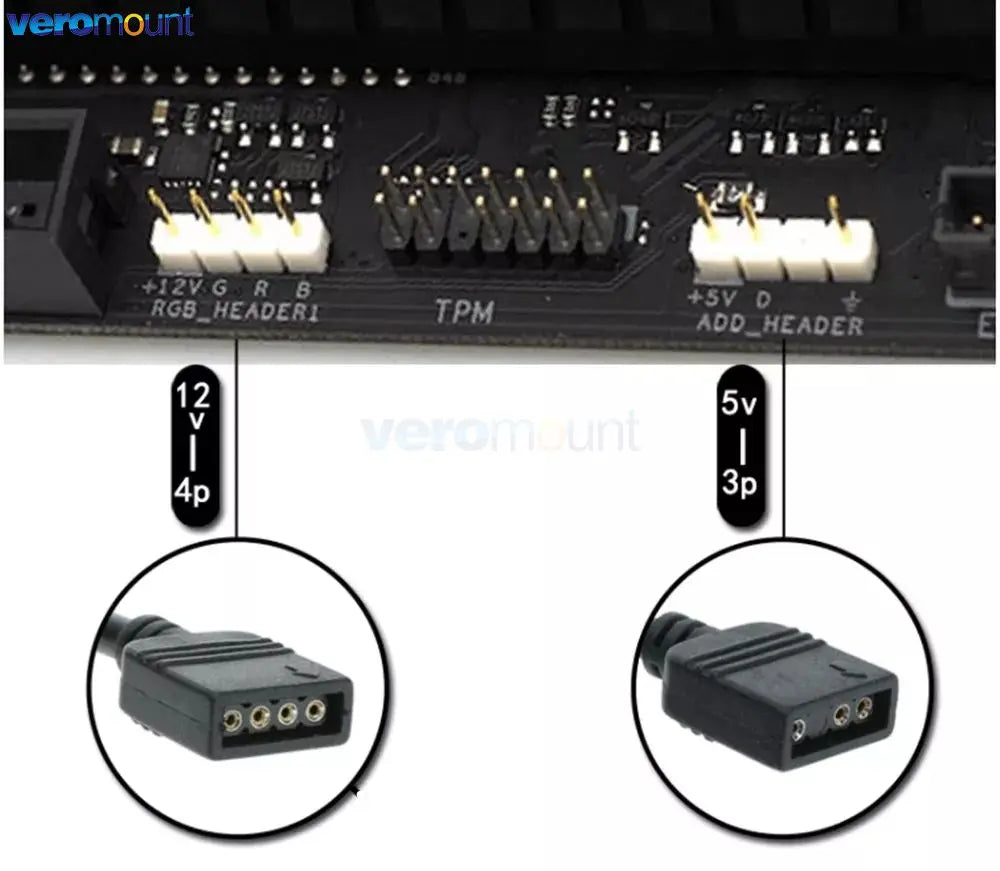 Motherboard 12V 4Pin RGB / 5V 3Pin ARGB to SM JST Female Male Conversion Adapter Cable 30cm for PC Computer LED Light Strip Line