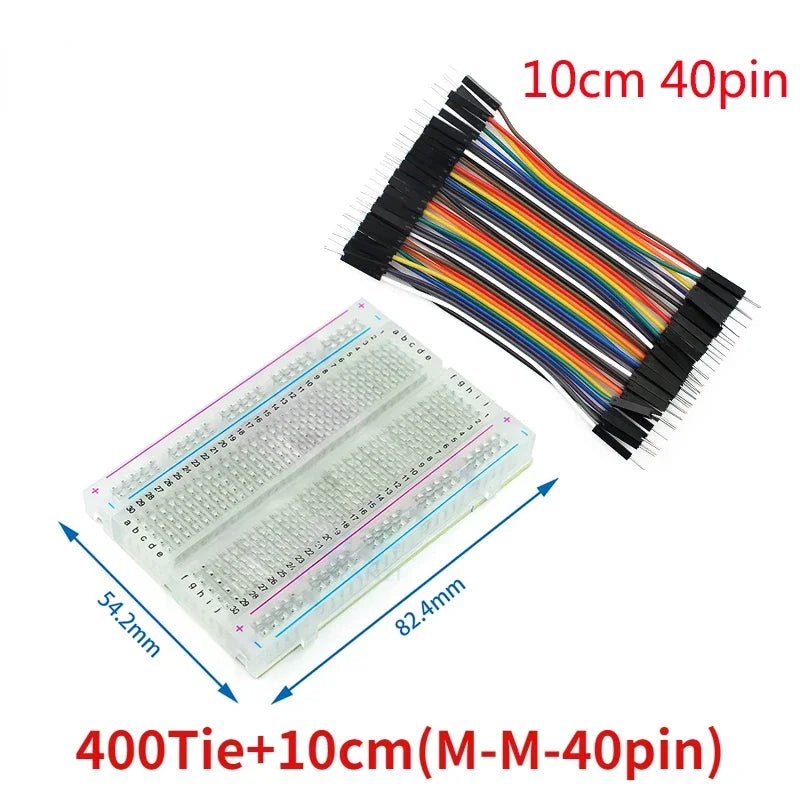 MB102 Breadboard Jumper Wire 400 Points PCB Bread Board Dupont Line Kit Male To Male/Female To Female/Male To Female 10/15/20cm
