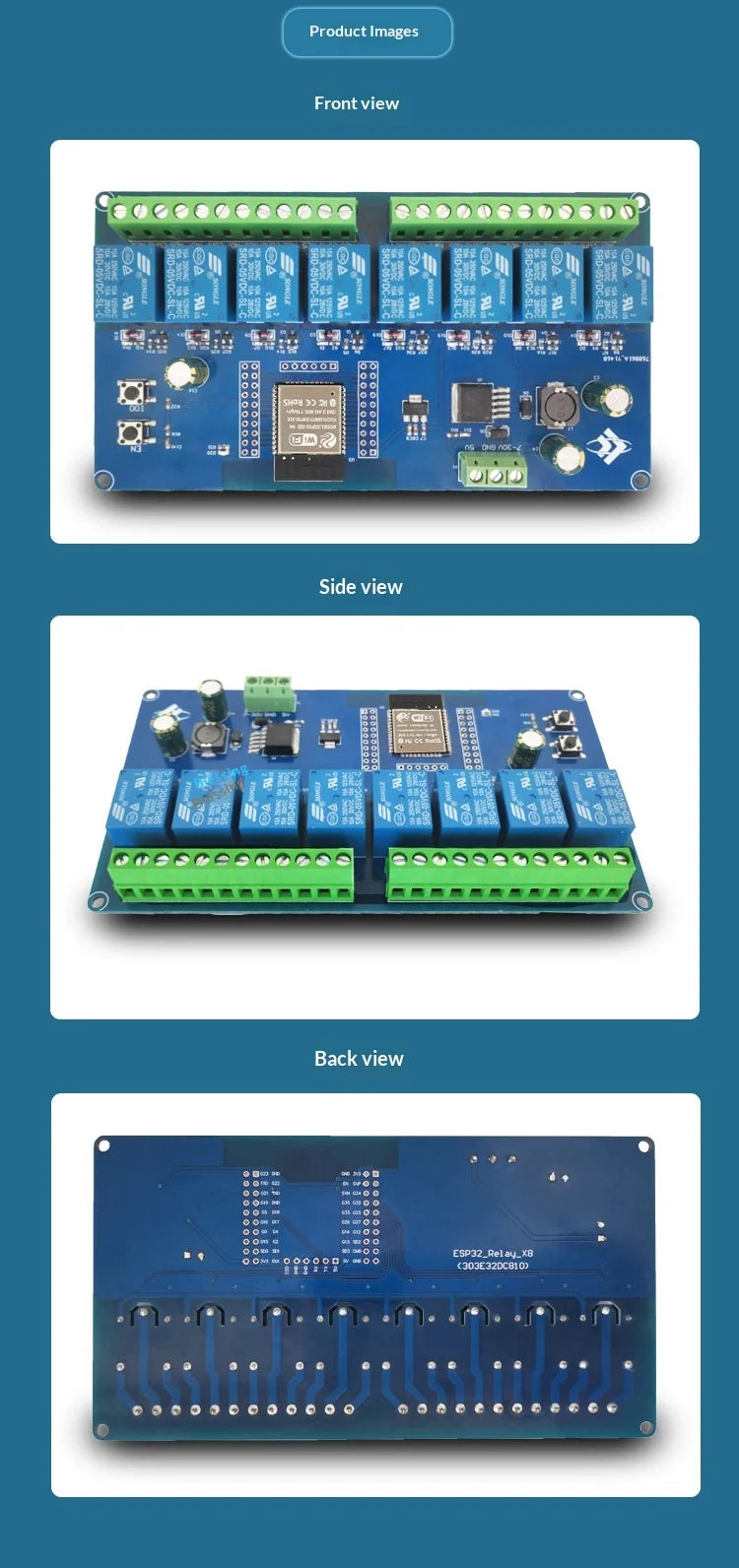 Dc5-30v Power Supply Esp32 Wifi Bluetooth Ble Eight-way Relay Esp32- Secondary Development Board