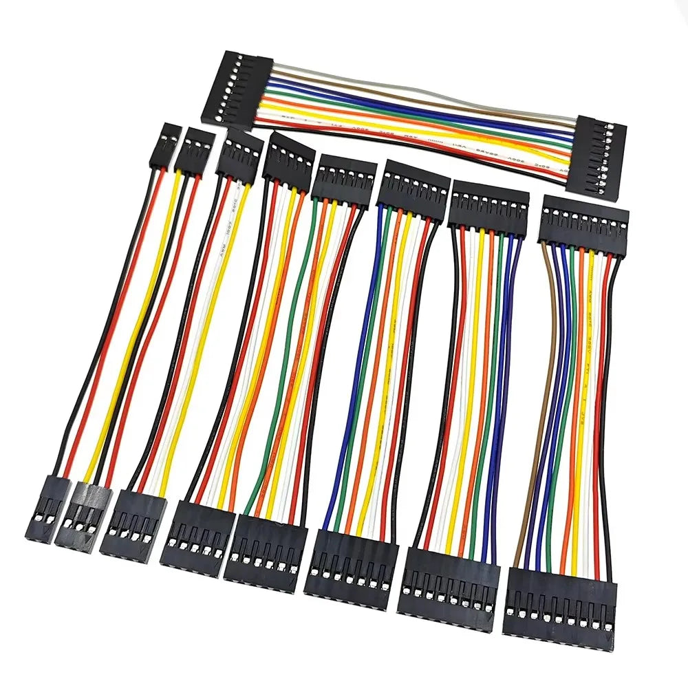 10PCS 2.54mm Dupont Line 2/3/4/5/6/7/8/9/10Pin Female Connector with Wire 10cm 20cm 30cm Single/Double Head Jumper Cable For PCB