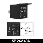 JD1914 40A 12V/24V SPDT Waterproof Car Relay, 4/5 Pin Auto Switch Starter Kit for Car Boat Tractor Truck Motorcycle