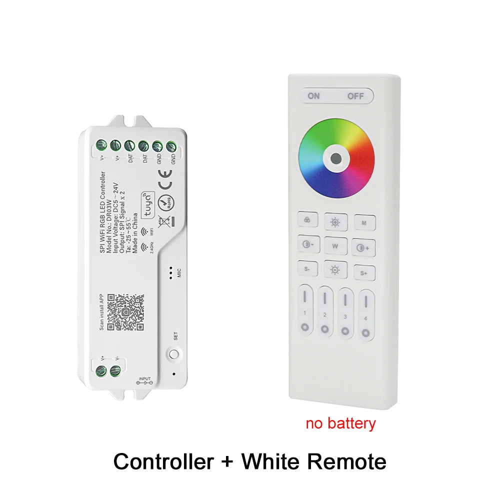 Tuya Wifi SPI RGB Controller DR03W RGBW DR04W For WS2812B WS2811 Addressable LED Strip Light Alexa Google Voice Control