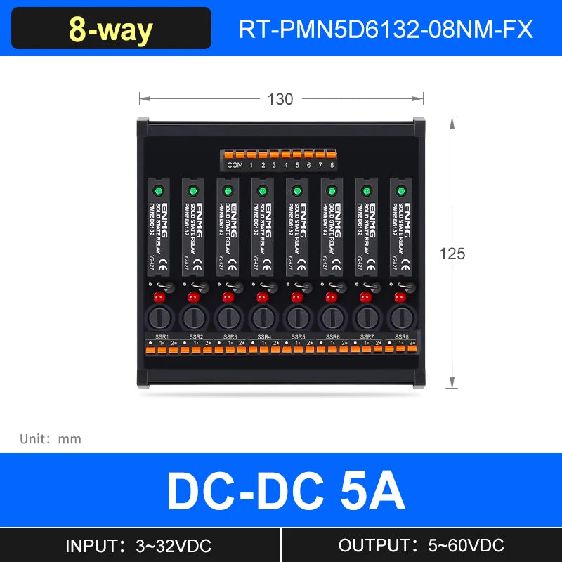 ENMG solid state optical isolated contactless 5~24Vdc Screw Inline relay 0-60V AC/DCdual-us module plc dc amplifier board module