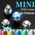 1pc 10mm Metal Push Button Switch with LED Indicator Self-reset Momentary Self-locking Latching 4pins High Head 3v5v12v24v220v