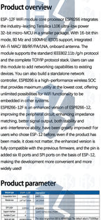 ESP8266 WiFi Wireless Transceiver Module ESP-01/ESP-01S/ESP-07/ESP-07S/ESP-12/ESP-12E/ESP-12F for Arduino DIY Projects