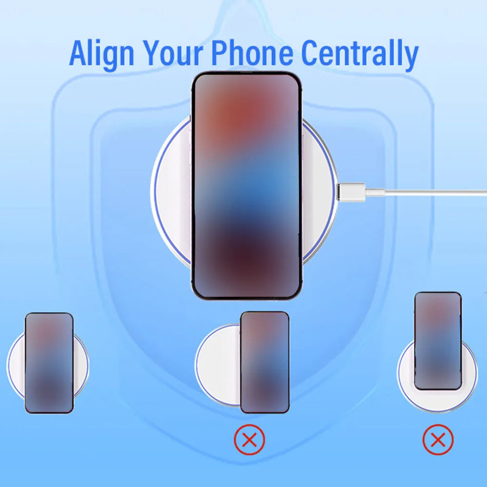 Wireless Charger Pad Induction Fast Wireless Charging Station For iPhone 17 16 15 14 13 12 Pro Max Samsung Xiaomi Oppo Huawei
