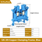 UK 2.5 Terminal Block UK2.5B Screw Connection Connect Strip 2.5B/3N/5N/6N/10N  2.5mm² Cable Electrical Din Rail Wire Connector