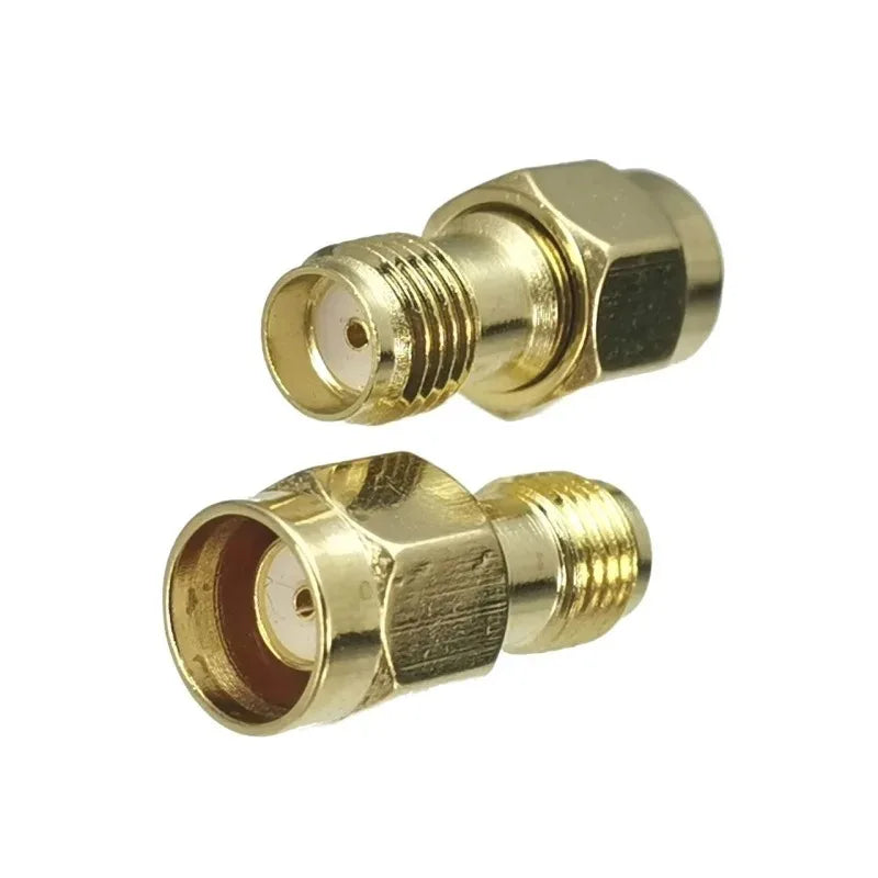 1pcs ConnSMA RP-SMA Adapter Set SMA Male/Female to RP-SMA Male/Female RF Coaxial Connector Brass 50 Ohm for WiFi Router