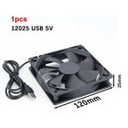 2 in 1 120mm 12cm 12025 DC USB Fan  5V 12V 24v 120mm*120mm*25mm Brushless USB Cooling Fan oil 2PIN PC Case Cooler 12cm E