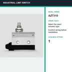 TEZUO AZ7310 IP44 Limit Switch Micro Travel Switch for Industrial Automation