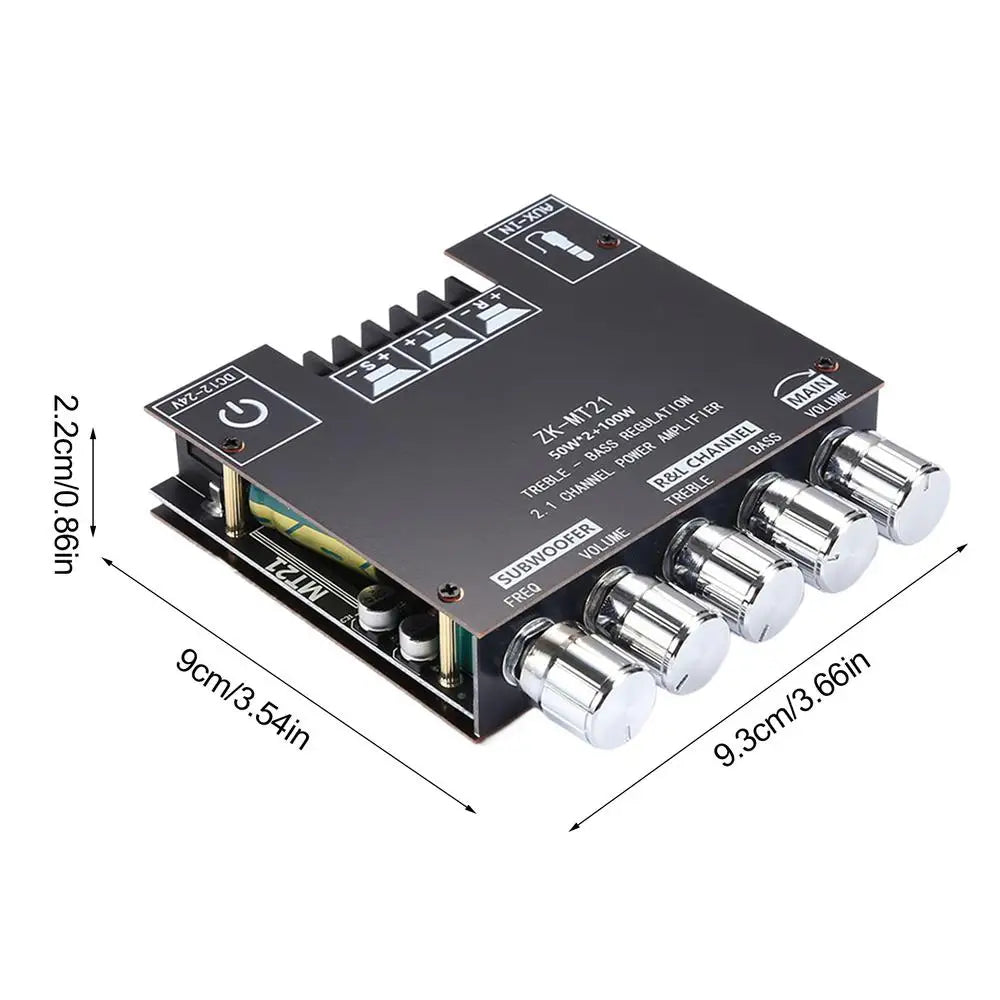Audio Amplifier Board 2.1 Channel Speaker Amplifier Module 100W Subwoofer AUX Input Portable Wireless Audio Receiver For Store