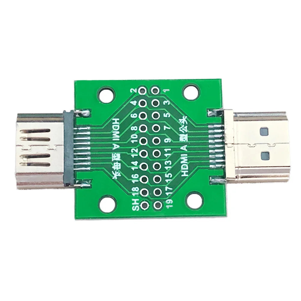 1-5pcs HDMI-Compatible Male Female Test Board MINI Connector PCB 2.54mm Pitch 19pin DP HD A Female To Male Adapter Board