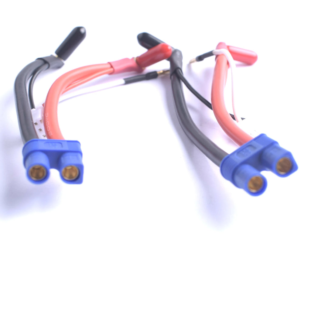 Hardcase Lipo Harness 2S JST XH Balance XT60 Tamiya Deans EC3 EC5HXT TrX Plug to 90 Degree 4.0/5.0mm Bullet Connector with Cover