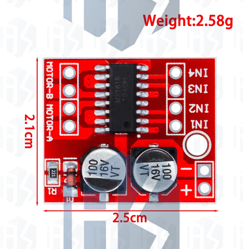 L298N Dual H-Bridge Motor Driver Module – PWM Speed Control, Reversing Function (DC/Stepper Compatible)