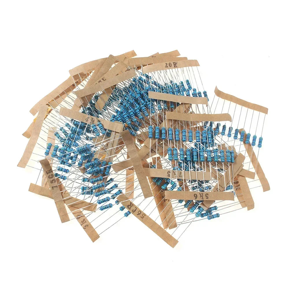 150/300PCS 0.5W 1W 2W 3W Metal Film Resistor Kit 1% High precision 0.1R~750R Electronica Kit diy electronic components 30values