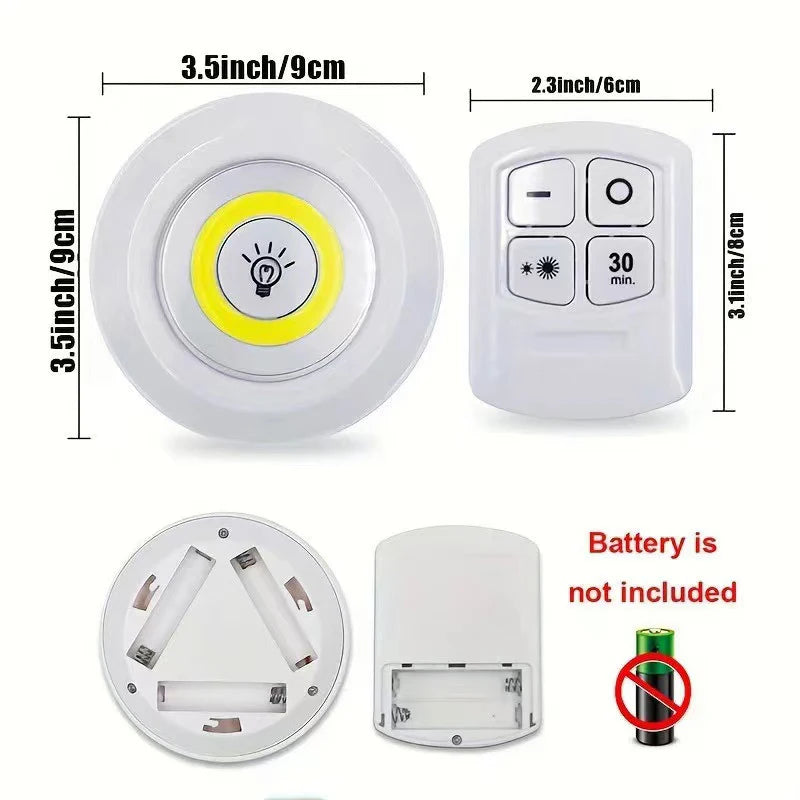 Dimmable LED Under Cabinet Light with Remote Control Battery Operated LED Closets Lights Wardrobe Bathroom Lighting Night Light