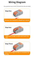 5PCS Quick Wire Cable Connectors Compact Push-in Conductor Terminal Block 2/3/4/5 Pin Electrical Wiring Connection With Lever