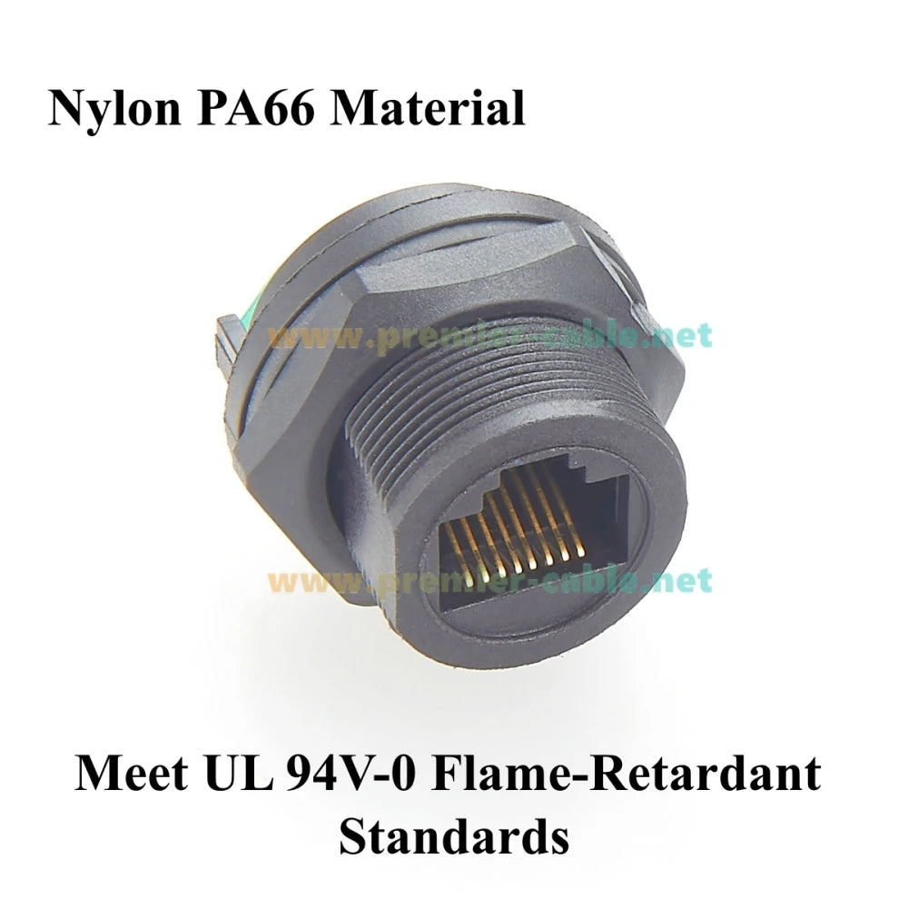 IP67 RJ45 Flush Panel Mount Connector With PCB Board Quick Release Gigabit Cat5e Ethernet Bulkhead Feedthru RJ45 Female Socket