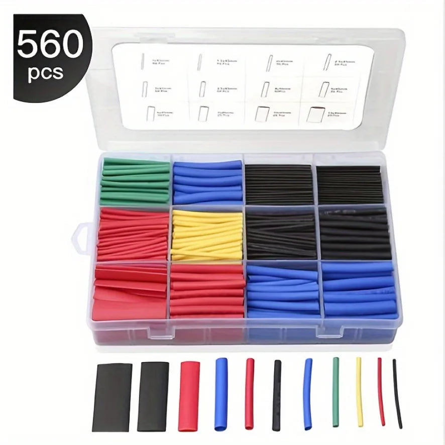 127-750pcs Multi size heat shrink tubing kit - universal, 2:1 shrink, high temperature resistant, insulated tubing with box
