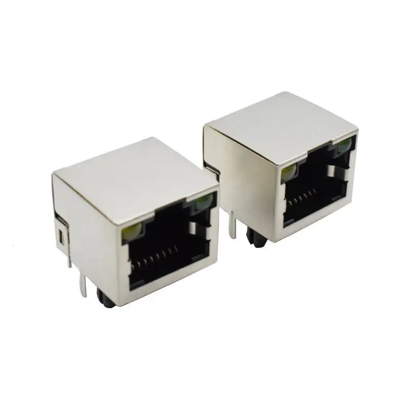 10P Network Interface Connector LED Light Network Port Female Socket RJ45 Network Socket with Light 8P8C Network Port Connector