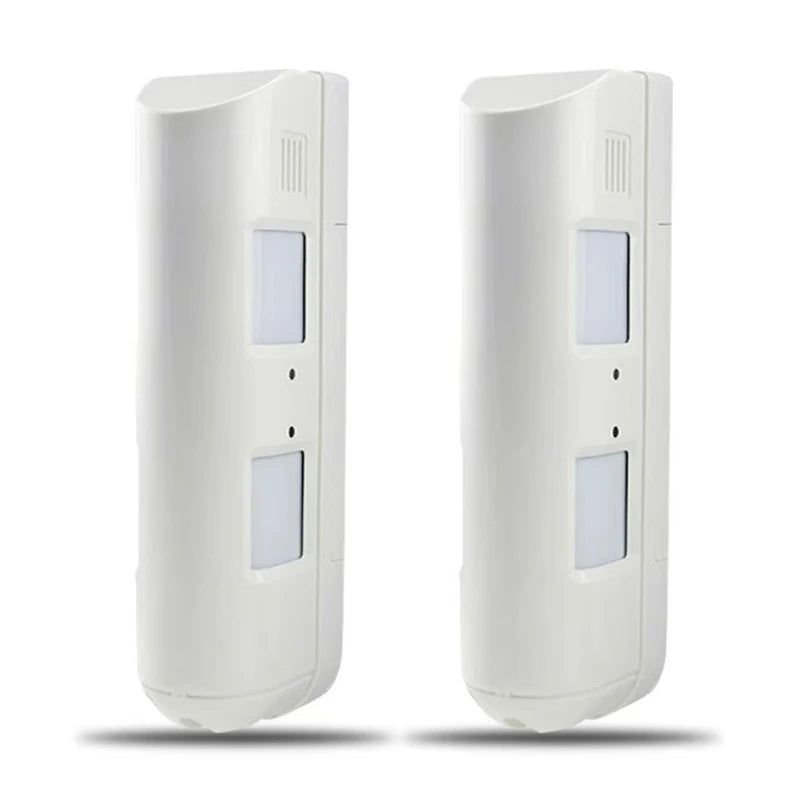 2pc Outside Inside Use Wired Curtain PIR Motion Sensor with Dip Switches Pet Immune 25KG Built-in Buzzer 70dB 24M Detection