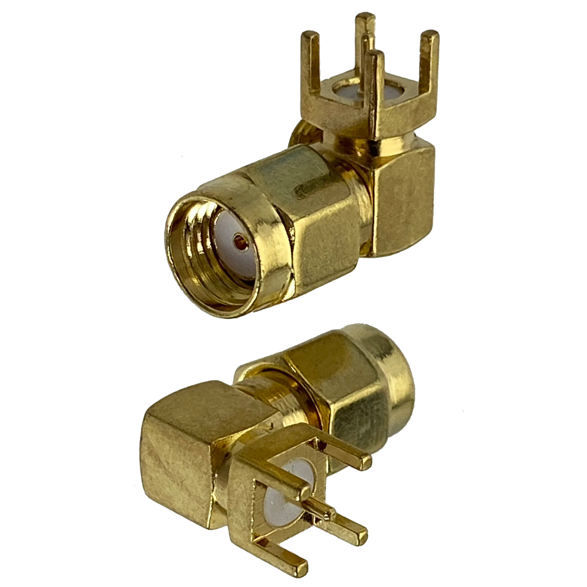 1pcs Connector SMA RP SMA  Male Plug & Female Jack Solder PCB & PCB edge Clip Mount Wire RF Coaxial Converter Brass FJP-810