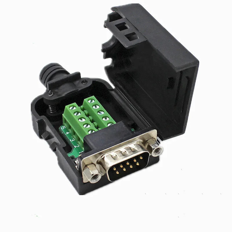 DB9 RS232 RS485 Connector Male Female 9 Pin Breakout Terminals COM Connector D-SUB Terminals 21-24 AWG Wire Solderless Connector