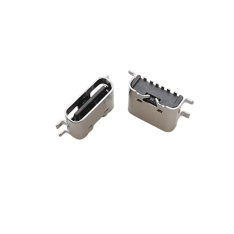 10Pcs USB Connector Type C Female Charging Port Jack 2/6/16 Pin Type-C Socket PCB Soldering SMD SMT DIY Repair Type C Adapter