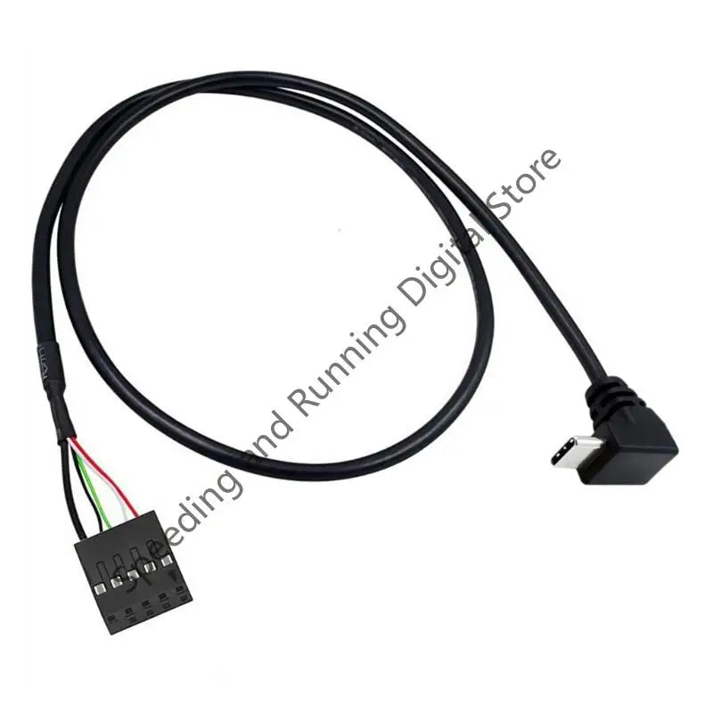 90-degree 9-pin USB Motherboard Internal Header to USB2.0 Type C to 9-Pin Adapter Cable for Computer Desktop Cable