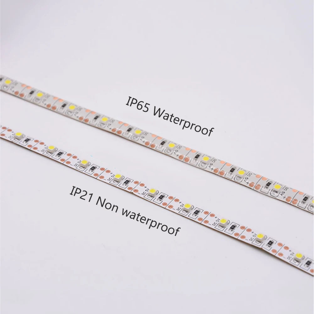 DC 5V LED Strip Light SMD 3528 2835 60Led Flexible LED Ribbon Tape TV Backlight Adhesive Tape Waterproof Rope Light Cabinet Lamp