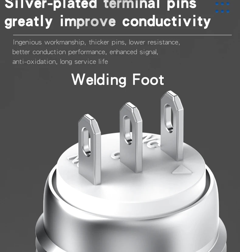 Metal Push Button Switch 12MM 3Pins 1NO1NC No Light waterproof Flat/High Head Momentary Latching Welding Foot Switch
