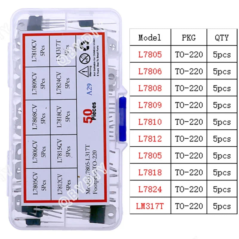 DIP SMD Mosfet Triode Thyristor PNP NPN Voltage regulator Chip Transistor Assortment Kit DIY Mixed Electronic component package