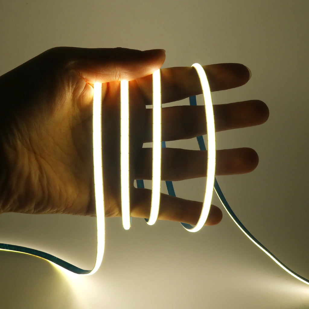 5V COB LED Strip 3mm 5mm 8mm Width 320LEDs/m High Density COB LED Tape AA Battery Powered Linear Lighting White Red Green Blue