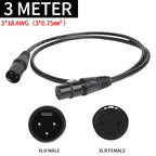 1/2/3/5/10Meters 3-pin Rubber/Iron Signal DMX PowerCon Connect Cable