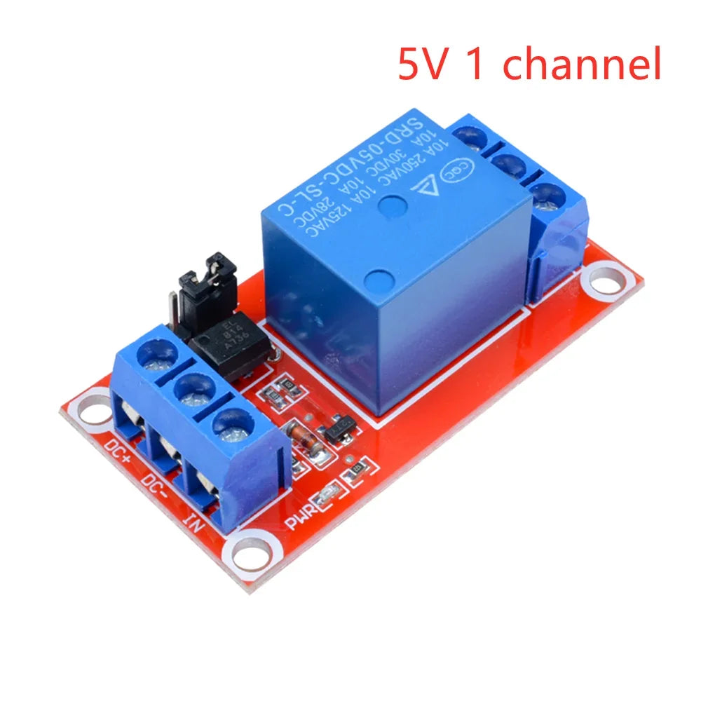 1-5Pcs DC 5V 9V 12V 24V 1 Channel Relay Module With Optocoupler Shield Board High Low Level Trigger Power Supply Module Arduino