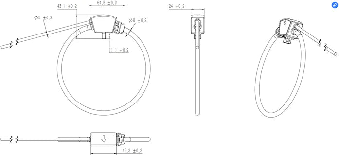 With 4 rings Three Phase Industrial Rogowski Coil Flexible Current Transformer 0.5% Accuracy Current Sensors