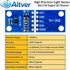 GY302 BH1750 Digital Light Sensor Module 16 Bit Ambient Light Detector I2C 3 to 5V for Arduino ESP32 Raspberry Pi
