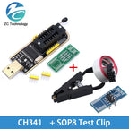 Original CH341 24 25 Series EEPROM Flash BIOS USB Programmer Module + SOIC8 SOP8 Test Clip For EEPROM 93CXX / 25CXX / 24CXX