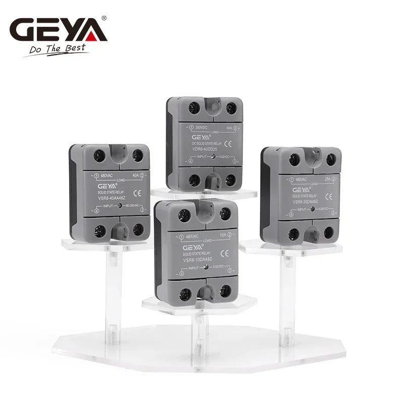 GEYA VSR8 Solid State Relay 10A 25A 40A 60A 80A  Single Phase 3-32VDC Input 24-480VAC Output High Quality