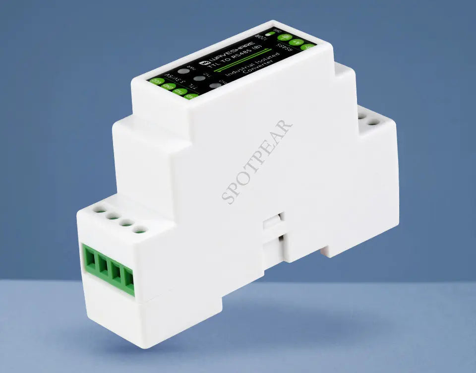 TTL to RS485 Converter, DIN-Rail Electrical Isolated Serial Module, 600W Lightning & Surge Protection