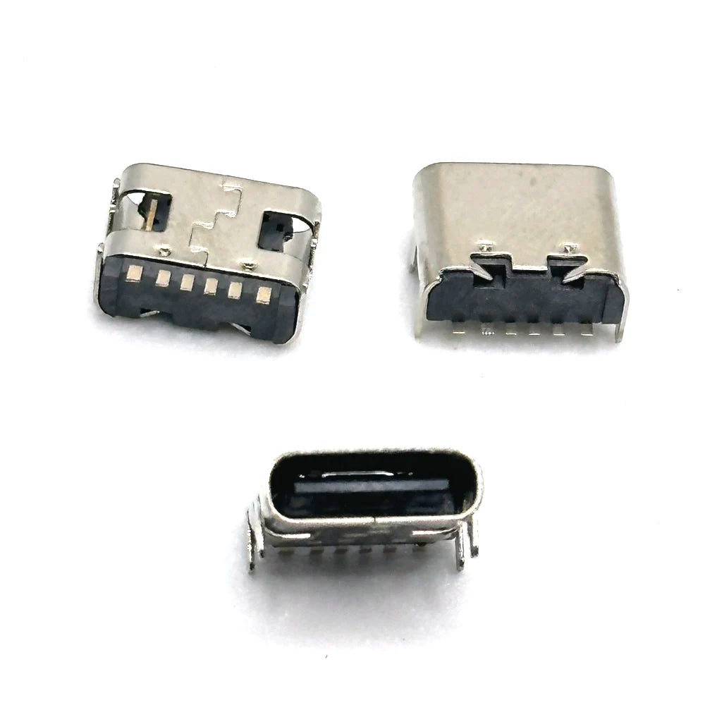 1/20pcs 6 Pin SMT Socket Connector Micro USB Type C 3.1 Female Placement SMD DIP For PCB Design DIY High Current Charging