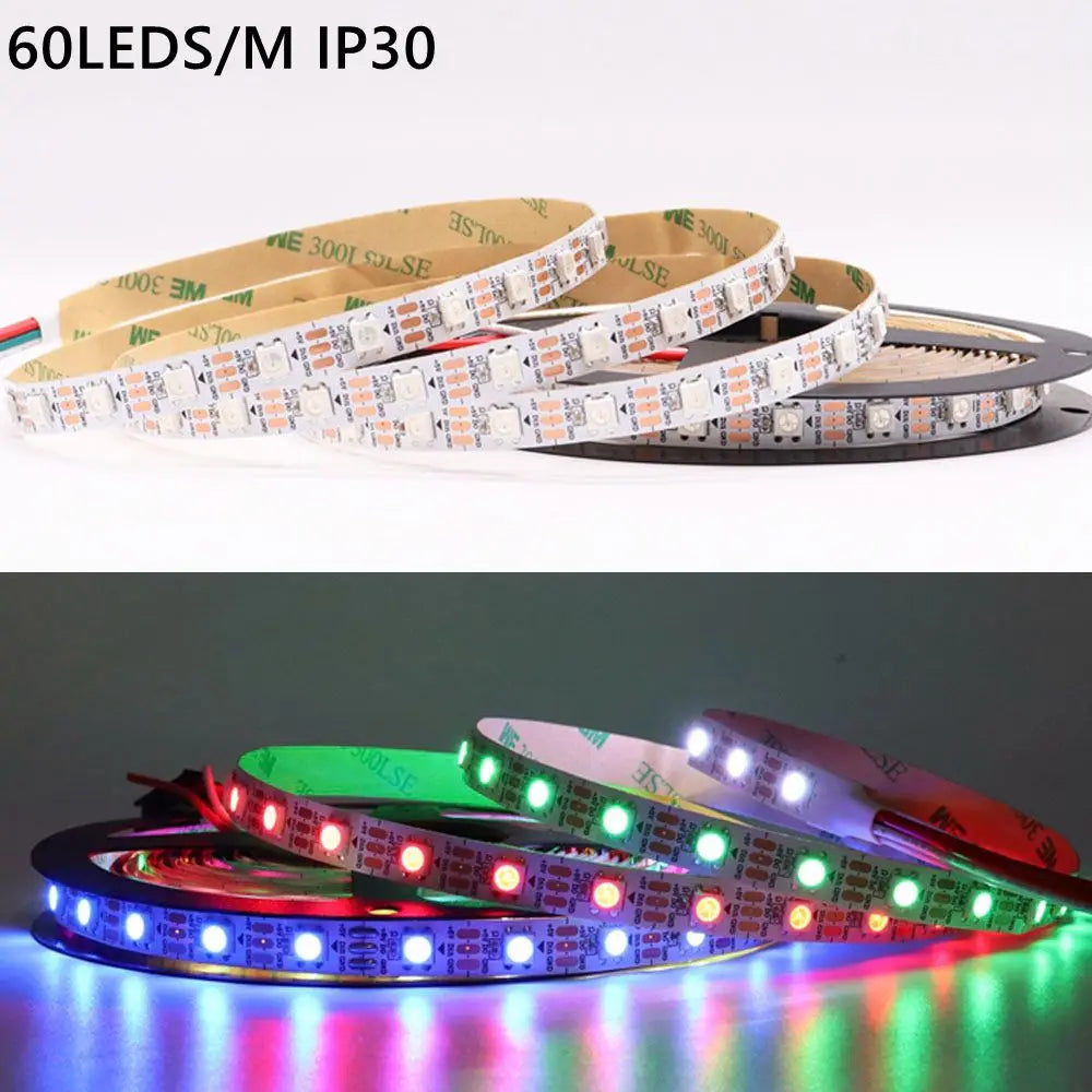 DC5V WS2812B Led Strip Light 30/60/74/96/144 LEDs/m Individually Addressable Smart 5050 RGB WS2812 Pixels Led Light IP30/65/67