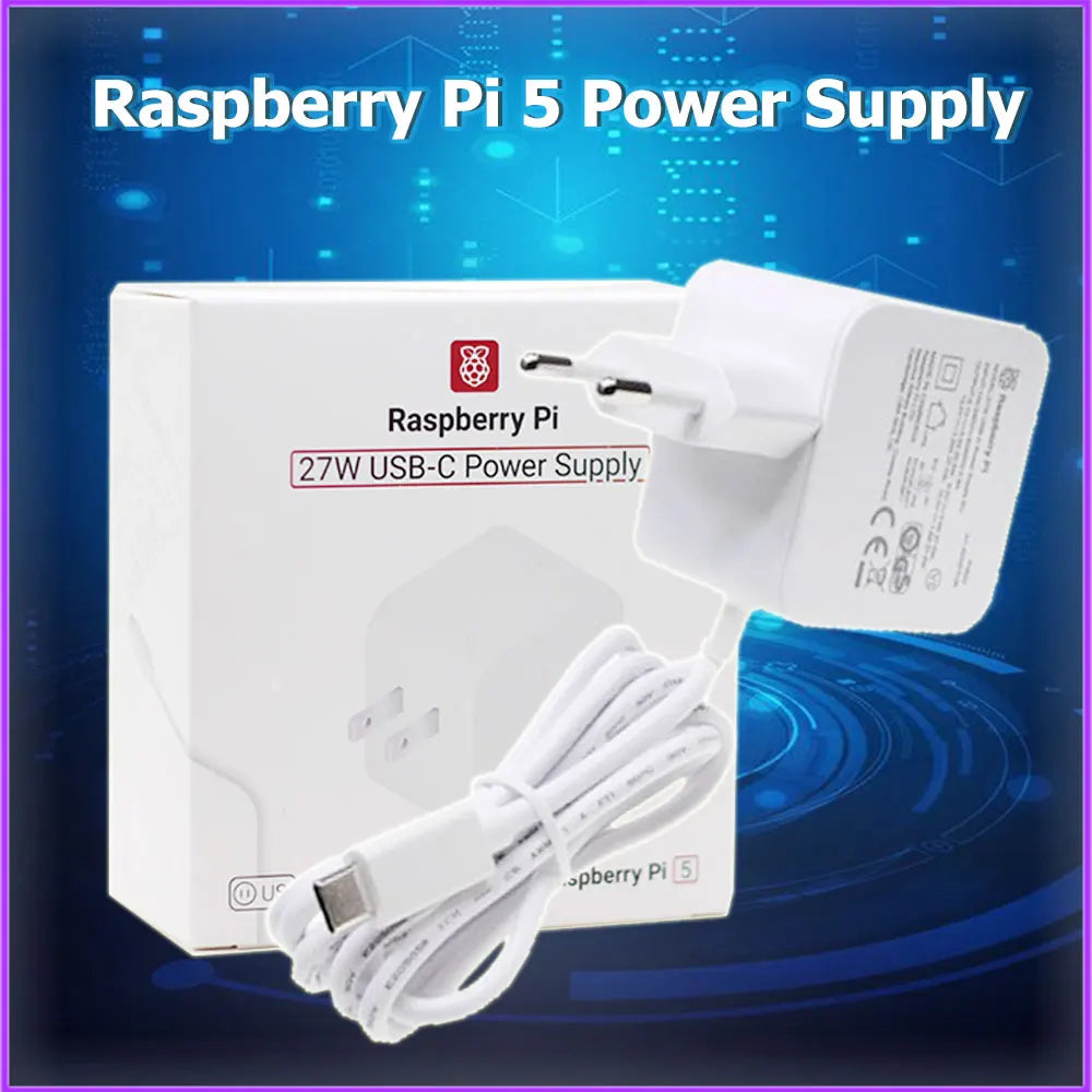 Official Raspberry Pi 5 Power Supply 27W Supports PD Standard USB-C PD 5.1V5A for RPI 5