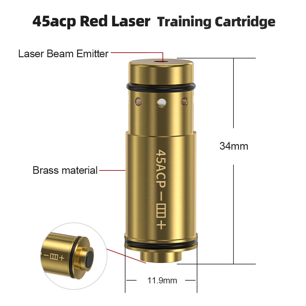 9mm/12GA/38SPL/223Rem/45ACP/357SIG/380ACP/Cal. 6.5mm/Cal44mag Dry Fire Laser Trainer - Hunting Accessories, Training Shooting